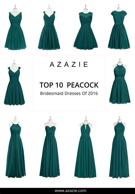 peacock bridesmaid dresses and gowns starting at 79丨azazie green