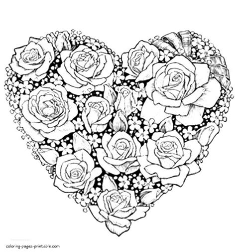 heart  flower coloring pages diy heart flower card template