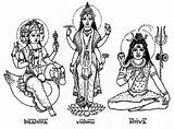 Brahma Vishnu sketch template