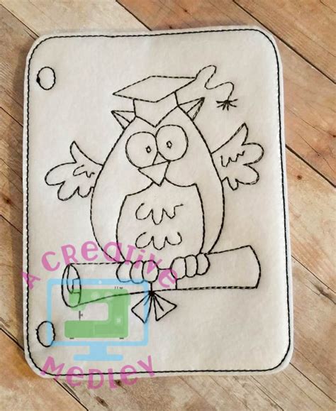 coloring page graduation owl instant  etsy
