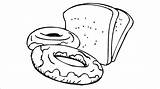 Bread Coloring Pages Slice Getcolorings Donut sketch template