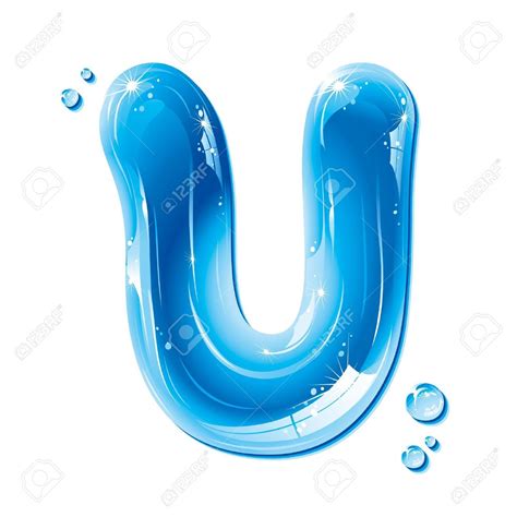 Abc Series Water Liquid Letter Capital U Royalty Free Cliparts