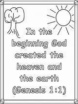 Coloring Pages Genesis God Kids Created Beginning Christian Bible Creation Earth Verse Children Verses Preschool Clipart Sunday School Activities Childrenschapel sketch template