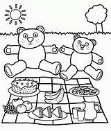 Picnic Teddy Bear Coloring Pages Popular sketch template