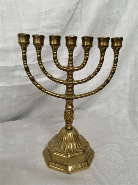judaica  branch brass candlestick  brass catawiki