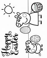 Peppa Easter Pig Coloring Happy Pages Card Print Printable George Topcoloringpages sketch template