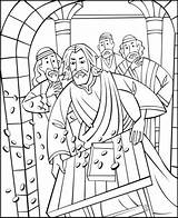 Temple Jesus Coloring Pages Cleansing Cleanses Bible Money Changers Clears Sunday School Preschool Activities Matthew Mark Luke Crafts Cleansed Angry sketch template