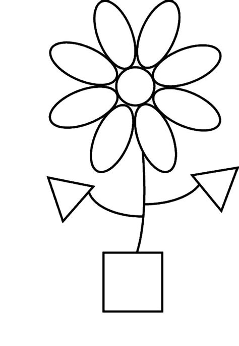 coloring pages flower shapes coloring page