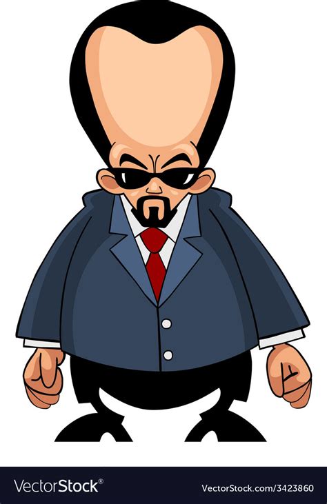 cartoon man   big head   suit royalty  vector