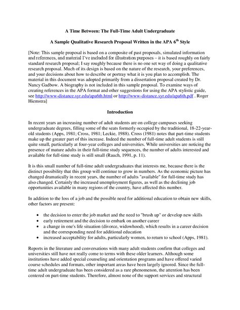 qualitative research proposal sample study notes qualitative research