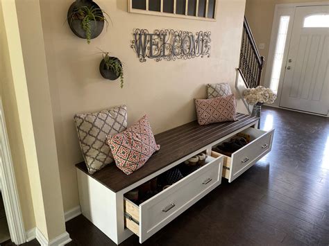 entryway bench mudroom bench shaker style bench  front drawers