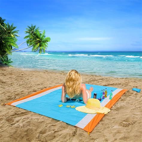 ouspt beach blanket sand proof picnic outdoor mat large