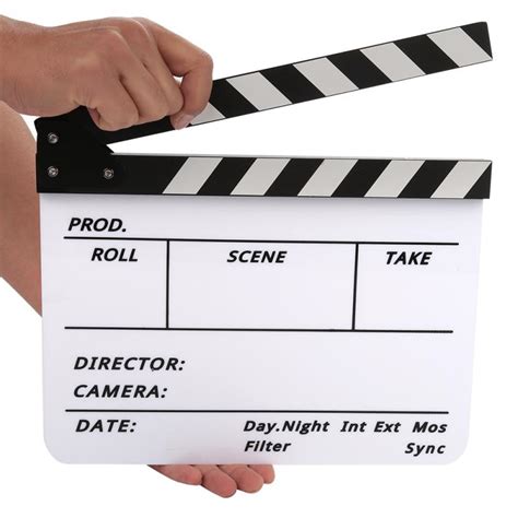 acrylic director scene clapperboard tv  action board film cut