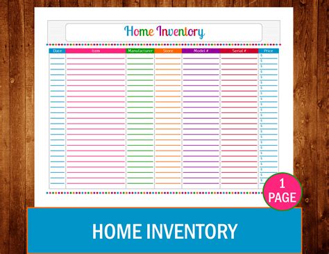 home inventory instant   printable