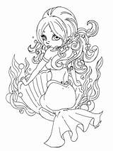 Mermaid Coloring Pages Cute Girl Pinup Colouring Jadedragonne Christmas Deviantart Girls Printable Mermaids Anime Kids Print Chibi Adults Color Shell sketch template