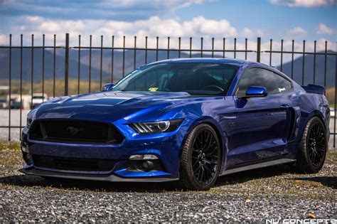 deep impact blue  ford mustang