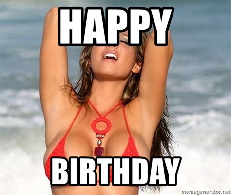 Happy Birthday Bikini Girl Meme Generator