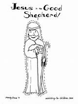 Coloring Shepherd Jesus Good Pages Worksheeto sketch template
