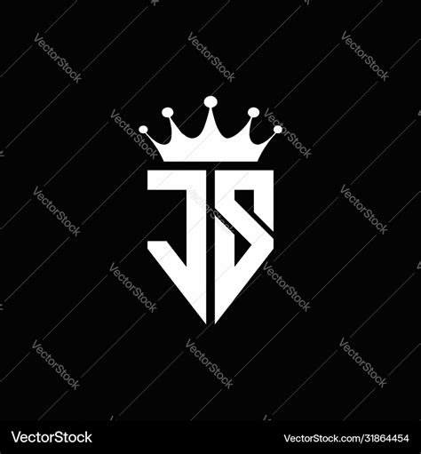 js logo monogram emblem style  crown shape vector image