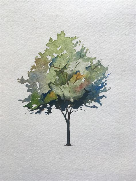 watercolor  watercolour painting   tree painting art collectibles