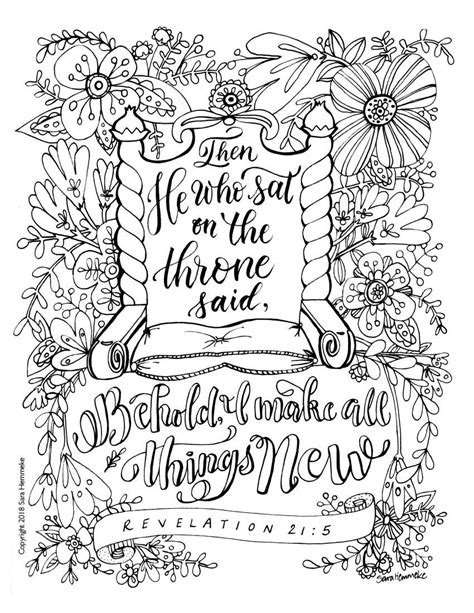 coloring page bible verse revelation   etsy bible