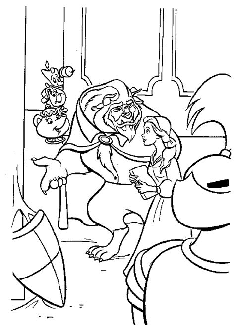 fun   child beauty   beast coloring pages