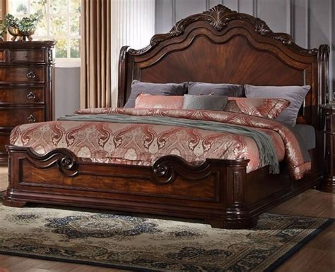 formal calking size bed set pc traditional walnut
