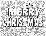 Coloring Pages Christmas Merry Printable Kids Adults Holiday Sheets Print Adult Printables Freecoloring Book Search Again Bar Case Looking Don sketch template