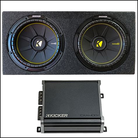 kicker  dual subwoofer box  kicker cxa mono amplifier