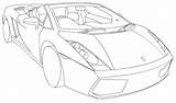 Lamborghini Gallardo Coloring Pages Spyder Line Easy Sketch Cars Sports Lp560 Print sketch template