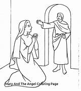 Mary Coloring Pages Angel Talks Getcolorings Color sketch template