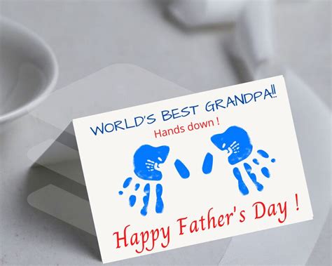 fathers day printable card  grandpa hand print art etsy