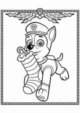 Paw Patrol Coloring Tracker Pages Christmas Getdrawings sketch template