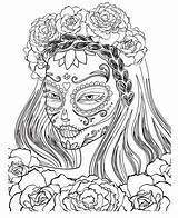 Coloring Pages Dead Catrina Tattoo Drawing Makeup Getcolorings Color Printable Death Getdrawings sketch template