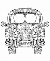 Coloring Bus Pages Adults School Magic Drawing Adult Printable Van Hippie Books Vw Retro Colouring Silhouette Plotter Portrait Patterns Quilling sketch template