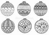 Christmas Balls Zentangle Coloring Hand Vector Drawn Style Book sketch template
