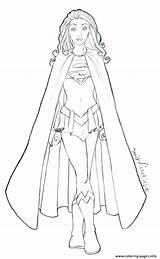 Coloring Pages Supergirl Getdrawings Superwoman sketch template