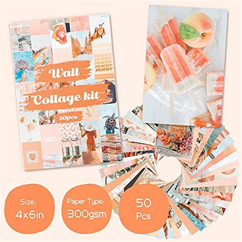 Cy2side 50pcs Peach Beach Aesthetic Picture For Wall Collage 50 Set