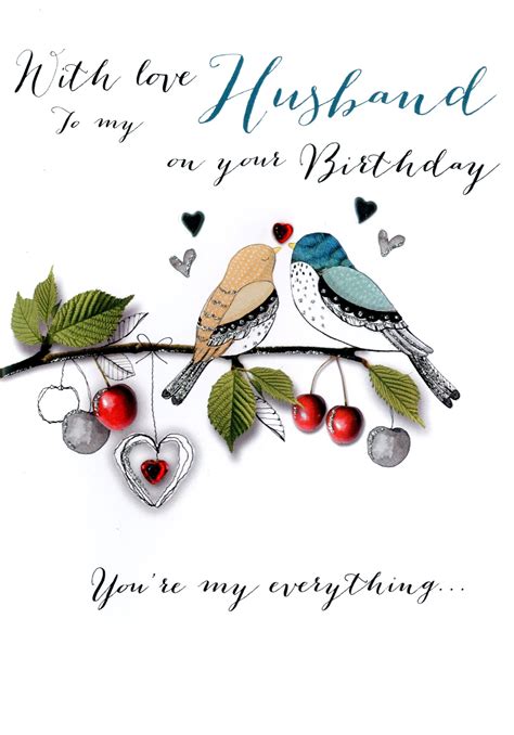 love husband birthday embellished greeting card cards send