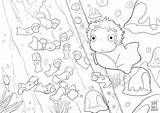 Ponyo Ghibli Miyazaki Hayao Sheets Kiki トトロ Spirited Totoro sketch template