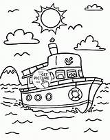 Coloring Pages Transportation Kids Ship Worksheets Cruise Nice Sheets Wuppsy Printable Kindergarten Boat sketch template