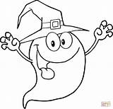 Halloween Ghost Coloring Pages Cute Cartoon Smiling Printable Witch Outline Hat Tattoo High Scary Drawing Getdrawings Template Tattooimages Biz Categories sketch template