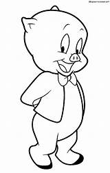 Porky Dibujos Cerdito Gaguinho Porqui Chanchito Petunia Simpático Smurfs Kleurplaat sketch template