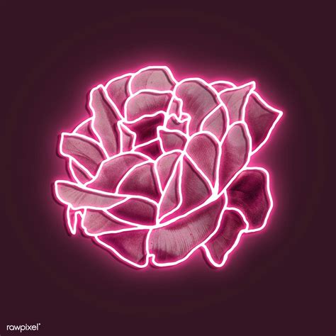 neon pink rose mockup premium image  rawpixelcom awirwreckkwrar