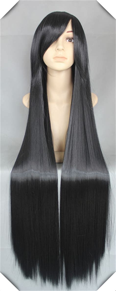 extra long straight natural black 150cm synthetic hair anime cosplay