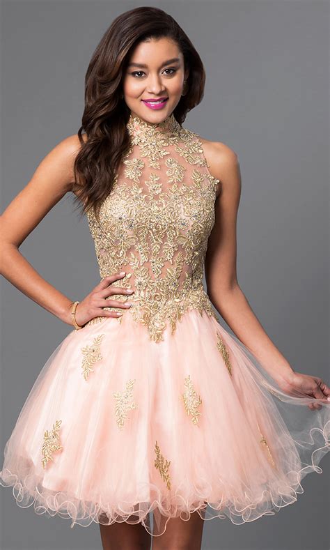 Short Tulle And Lace Applique Dress