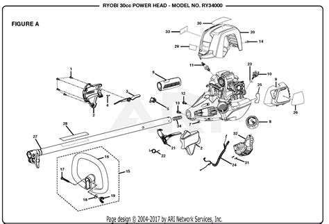 Homelite Ry34000 30cc Power Head Parts Diagram For Figure A