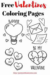 Coloring Valentines Pages Kids Valentine Partywithunicorns Printable Categories Craft sketch template