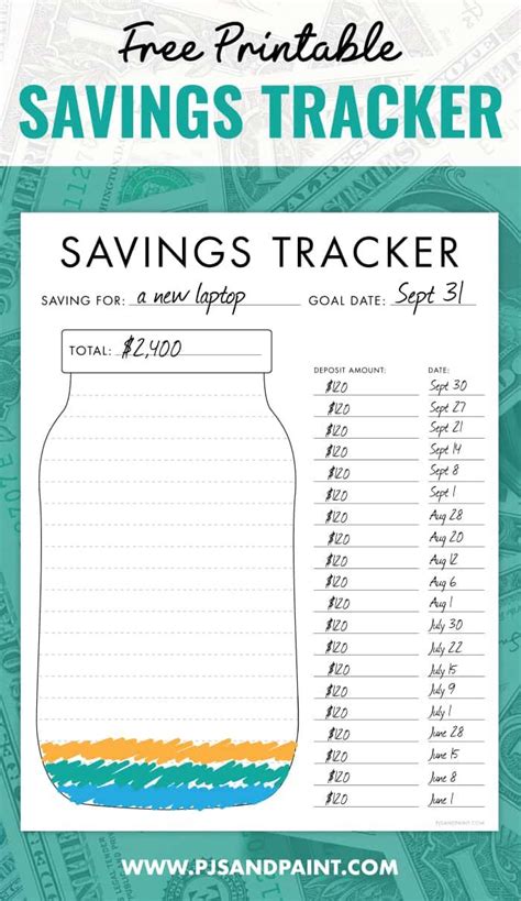 printable savings tracker savings tracker tracker  saving