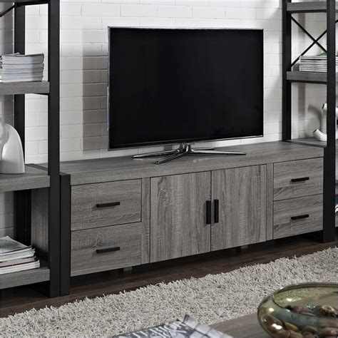 70 urban blend tv stand in ash grey and black by walker edison home decor